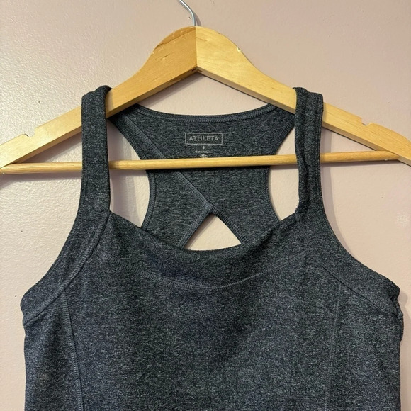 Athleta Charcoal Gray Switchback Tank Support  Sport Bra Top Size S - Picture 2 of 8